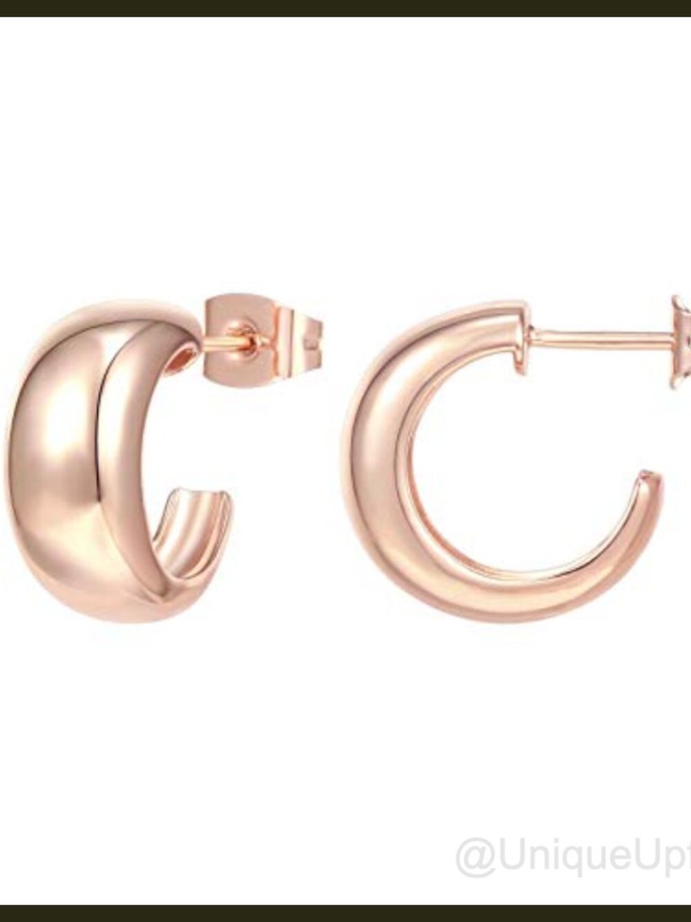 14K Gold Plated Thick Dome Huggie Earrings 925 Sterling Silver Posts Wide Round